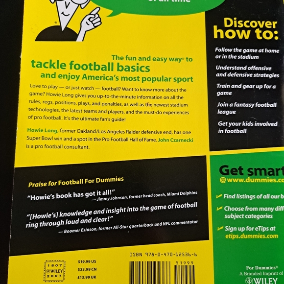 Football for Dummies Book - Black and Yellow Cover - Picture 4 of 4